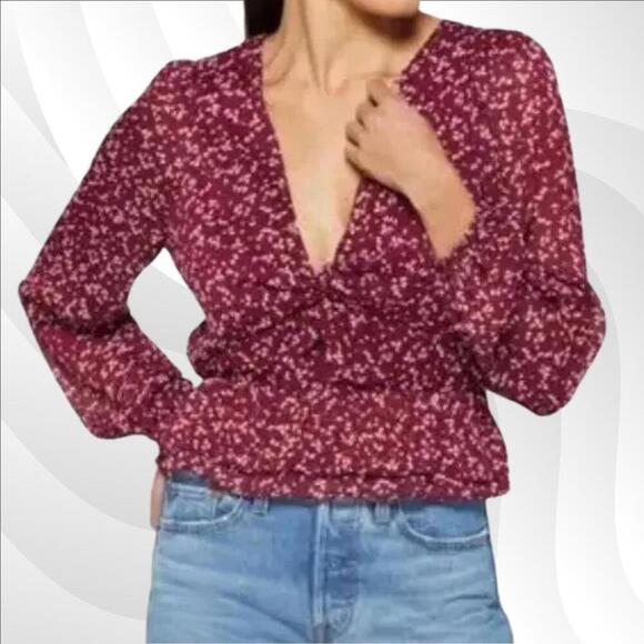 2/$30 NWOT Lush Shay Peplum Cropped Blouse Brick Cream Size XXL - Picture 1 of 7